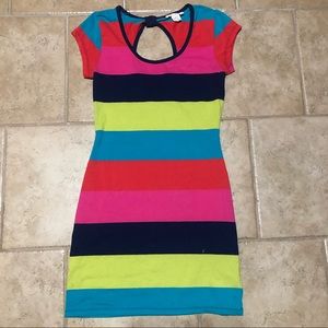 Derek Heart | Colored Striped Fitted Mini Dress